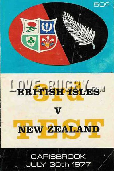 1977 New Zealand v British Lions  Rugby Programme